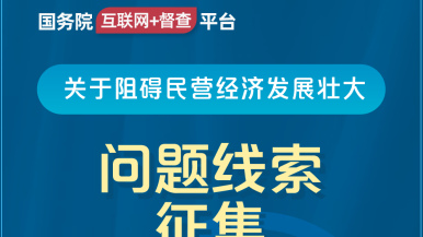 操女生光屁股视频黄色网站国务院“互联网+督查”平台公开征集阻碍民营经济发展壮大问题线索